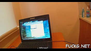 Guy in spy glasses bangs a gal