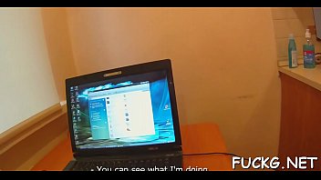 Guy in spy glasses bangs a gal