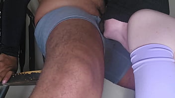 Smelling worshipping & cleaning his sweaty black balls