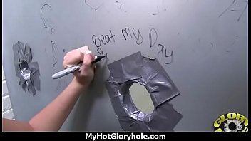 Hottie sucks and fucks black cock for cusmhot at gloryhole 25