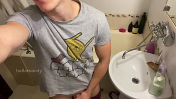 Guy Jerking Off Cock In The Bathroom thumbnail
