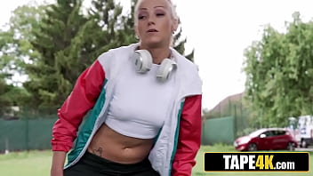 That hot blonde milf finally lets loose on a thick young cock