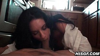 Kitchen fucking and a giant titty cumshot