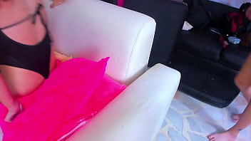 In upside down they shove the cock down her throat