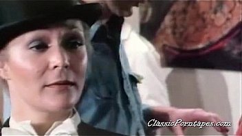 Retro blowjob in a public bus