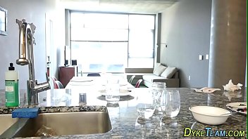 Lezdom teen eating muff