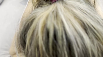 Horny mature rita sucking black cock pov with cumshot