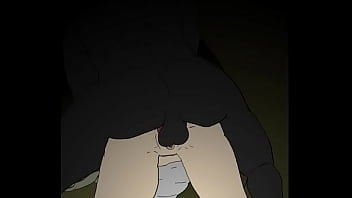 Elf confronts a beast in the woods