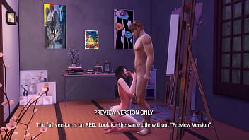 Painter fucks his muse while painting her nude