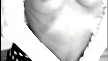 Tall slim bikini chick with big titties dances