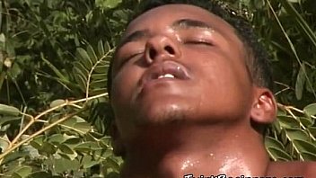 White Guy Takes A Black Cock Outside thumbnail