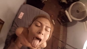 Bebele sucking dick and getting a big facial