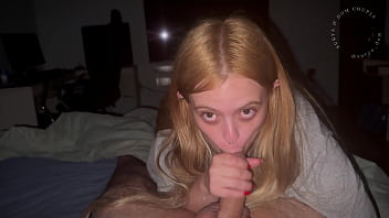 I was already in bed when my stepsister surprised me with a perfect blowjob