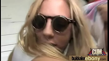 First time ebony with a group of white dicks 6