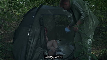 I caught step mom masturbating in our share tent—taboo fuck