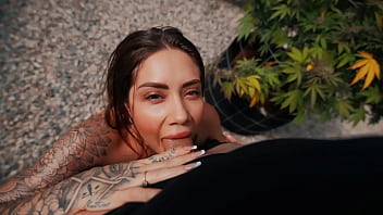 Hot outdoor blowjob with lots of mouth and face sara blonde