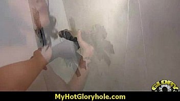 I sneak black bj as i fuck husband thrue gloryhole 7