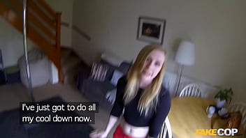 British policeman fucks a hot blonde erotic dancer in her own home fake cop