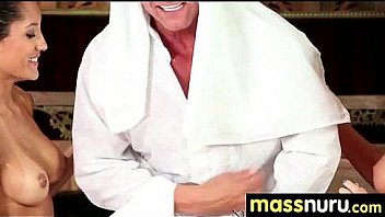 Nurumassage teen slides oily pussy on cock 25