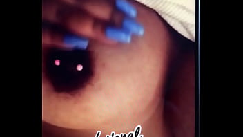 Lightskin with big tits and nipple piercings sends a sexy s