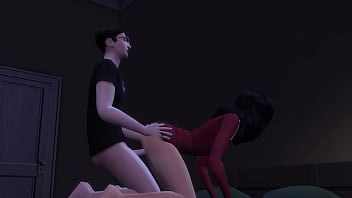 Stepson and stepmom alone in their house for a long time 3d animation