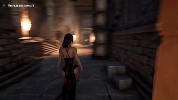 Lara solves the mystery of an ancient statue with a huge penis with her ass 3d hentai game anime