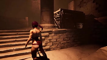 Lara solves the mystery of an ancient statue with a huge penis with her ass 3d hentai game anime