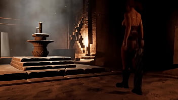 Lara solves the mystery of an ancient statue with a huge penis with her ass 3d hentai game anime