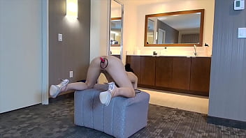 Stripper fay plays anal ring toss with client