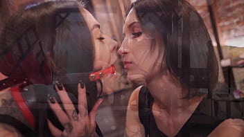 Titty slave girl enjoys a big strapon in her pussy