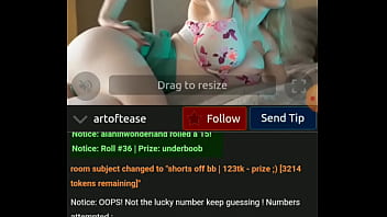 Artoftease shows boobs for her fans in the chat room
