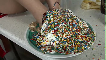 Luscious booty and sensual feet of liv revamped covered in sweets