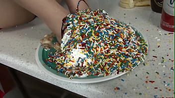 Luscious booty and sensual feet of liv revamped covered in sweets