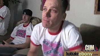 Cum loving teen enjoys huge bukkake 11