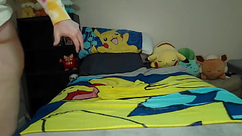 Chubby femboy sounds and jerks his cock until he cums