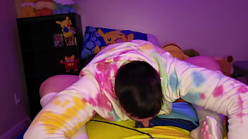 Chubby femboy sounds and jerks his cock until he cums