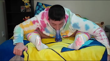 Chubby femboy sounds and jerks his cock until he cums