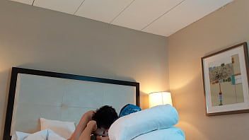 Tatted teen sucking big dick