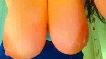 Big boobs girl sloppy deepthroat dildo webcam