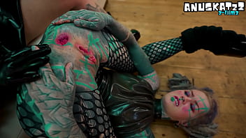 Goth lesbian latex fisting squirt fun and anal gapes