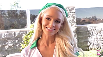 Emma gives a taste of her own pussy beside the cakes