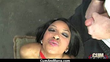 Black girl sucks many white cocks in redneck group 20