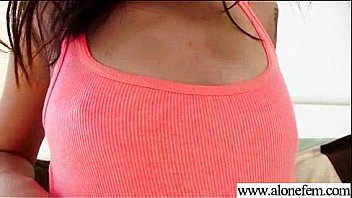 Alone cute horny girl play with stuffs to get orgasm vid 07