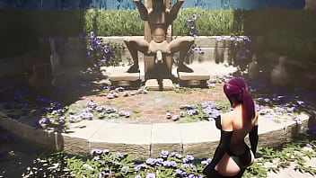 The secret statue with the huge dick woke up and started pounding lara in every hole mystery solved