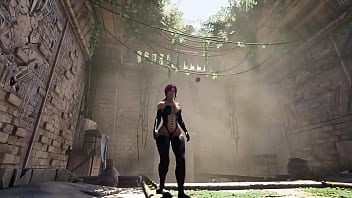 The secret statue with the huge dick woke up and started pounding lara in every hole mystery solved