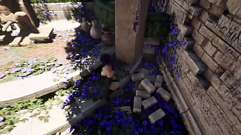 The secret statue with the huge dick woke up and started pounding lara in every hole mystery solved