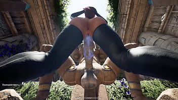 The secret statue with the huge dick woke up and started pounding lara in every hole mystery solved
