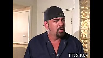 Elegant blonde sweetie treeper and hunk enjoy hardcore