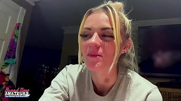 Petite mature blonde sassy rubs her nipples and deep fingers her twat