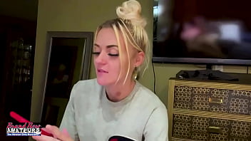 Petite mature blonde sassy rubs her nipples and deep fingers her twat